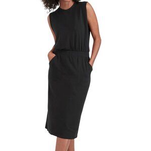 Garnet Hill Sleeveless Cinch-Waist Black Dress Size L
